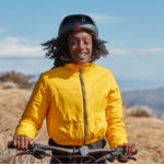 young girl riding a bicycle